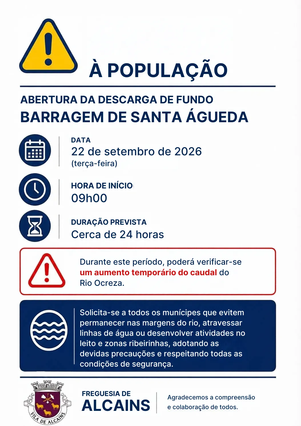 ABERTURA DA DESCARGA DE FUNDO | BARRAGEM DE SANTA ÁGUEDA